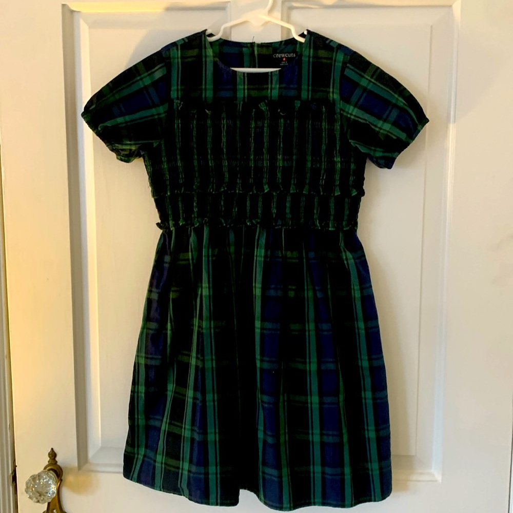 Crewcuts plaid short-sleeved dress.  Size: 8.